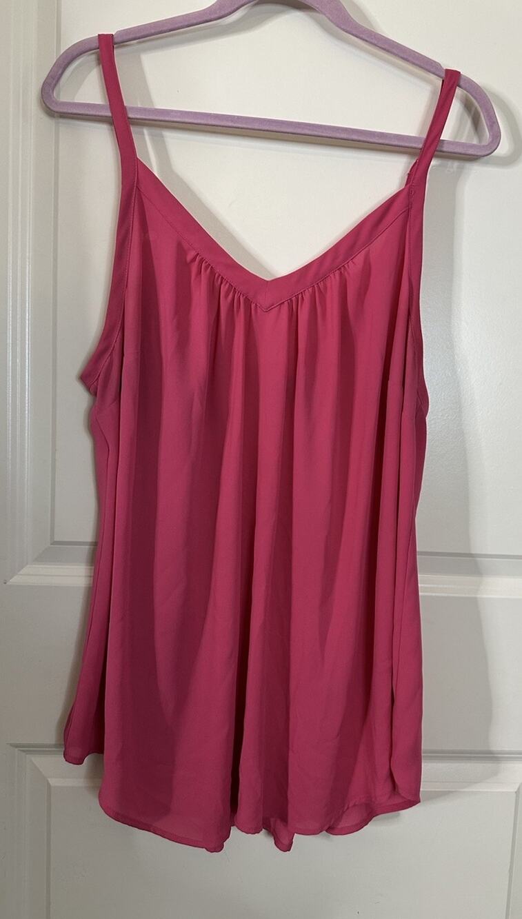 Classic TORRID Size 0 Deep Dusty Rose Pink Chiffon Swing Cami Tank Top US 12/14